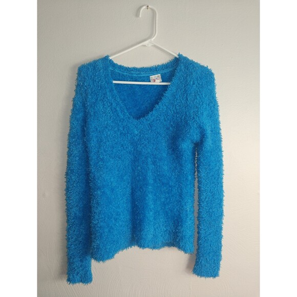 Justice Other - Justice Kids Blue Fuzzy Pullover Sweater Size 20